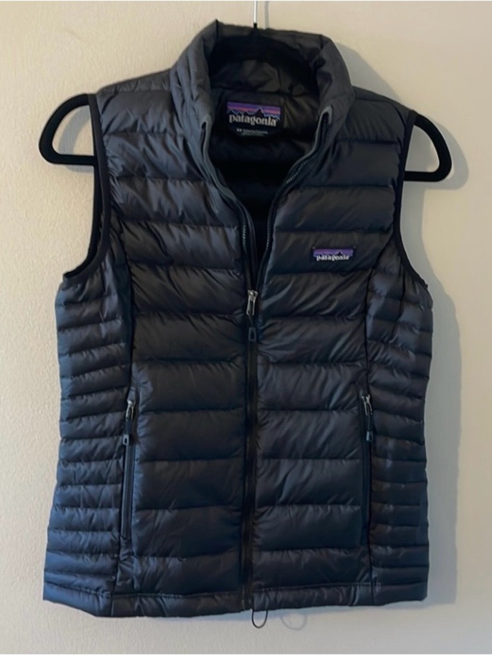 Patagonia Down Sweater Vest Womens XS Black Full Zip Quilted Puffer Lightweight